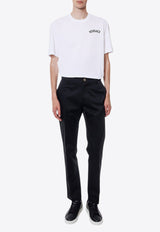 Versace Logo Embroidered Crewneck T-shirt White 10133021A09865_1W010_White_29847341