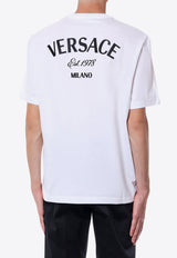 Versace Logo Embroidered Crewneck T-shirt White 10133021A09865_1W010_White_29847341