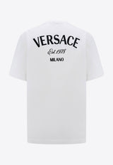 Versace Logo Embroidered Crewneck T-shirt White 10133021A09865_1W010_White_29847341
