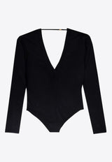 Saint Laurent Deep V-neck Bodysuit Black 790090YAPK2_1000_Black_29852082