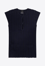 PINKO Ribbed Knit Top Blue 104742A2FR_G82_Blue_29841393