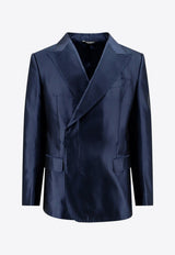 Double-Breasted Silk Blazer