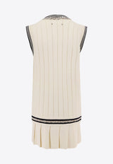 Golden Goose DB V-neck Knitted Mini Vest Dress Cream GWP02119P001912_11782_White_29856761