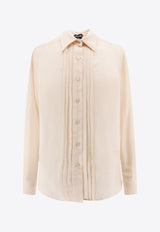 Tom Ford Plisse Plastron Button-Up Silk Shirt Pink CA3254FAX1133_AW016_Pink_29848408
