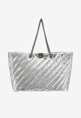 Balenciaga Large Crush Quilted Leather Tote Bag Silver 7717182AAWU_8110_Silver_29848929