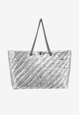 Balenciaga Large Crush Quilted Leather Tote Bag Silver 7717182AAWU_8110_Silver_29848929