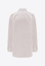 Saint Laurent Long-Sleeved Shirt with Embroidered-Cassandre 835520Y3D30_9601_White_30553025