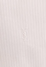 Saint Laurent Long-Sleeved Shirt with Embroidered-Cassandre 835520Y3D30_9601_White_30553025