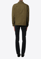 Saint Laurent Long-Sleeved Oversized Shirt 816396Y03JC_3007_Green_29854096