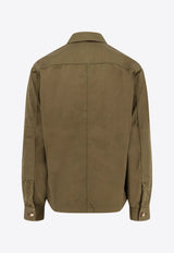 Saint Laurent Long-Sleeved Oversized Shirt 816396Y03JC_3007_Green_29854096