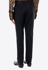 Saint Laurent Wool-Blend Tailored Pants with Pressed-Crease 774421Y6D38_1000_Black_29854387