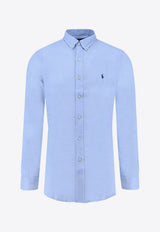 Polo Ralph Lauren Logo Button-Up Linen Shirt Light Blue 710968915_008_Clear Blue_30897865