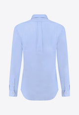 Polo Ralph Lauren Logo Button-Up Linen Shirt Light Blue 710968915_008_Clear Blue_30897865