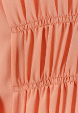 Chloè Shirred Silk Midi Dress Pink C24SRO01004_6T7_Pink_29845790