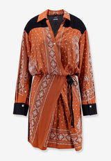 PINKO Bandana Print Mini Wrap Dress Orange 104665A2CK_LZ3_OneColor_29847527