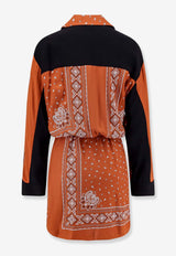 PINKO Bandana Print Mini Wrap Dress Orange 104665A2CK_LZ3_OneColor_29847527