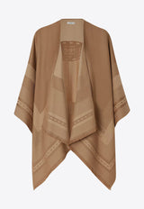 Fendi Wool and Cashmere Logo Jacquard Poncho Brown FXX775AUM2_F0QB8_Brown_29854138