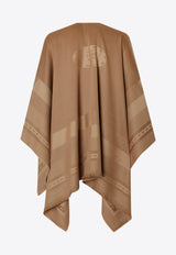Fendi Wool and Cashmere Logo Jacquard Poncho Brown FXX775AUM2_F0QB8_Brown_29854138