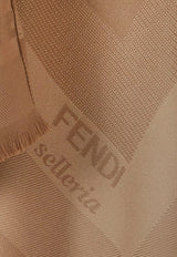 Fendi Wool and Cashmere Logo Jacquard Poncho Brown FXX775AUM2_F0QB8_Brown_29854138