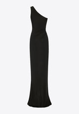 Saint Laurent One-Shoulder Ruched Maxi Dress 733150Y7F98_1000_Black_29854347
