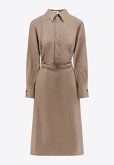 Fendi Poplin Belted Midi Shirt Dress Brown FDD311AQ3K_F1SA0_Brown_29849462