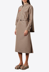 Fendi Poplin Belted Midi Shirt Dress Brown FDD311AQ3K_F1SA0_Brown_29849462