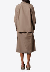 Fendi Poplin Belted Midi Shirt Dress Brown FDD311AQ3K_F1SA0_Brown_29849462