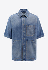 Fendi Essential Short-Sleeved Denim Shirt Blue FW1315AS02_F0RBB_Blue_29854420