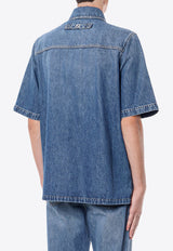 Fendi Essential Short-Sleeved Denim Shirt Blue FW1315AS02_F0RBB_Blue_29854420