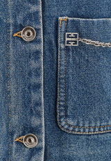 Givenchy Chain-Embellished Button-Up Denim Jacket BW00NB5Y9N_420_Blue_29848250