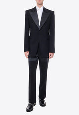 Ferragamo Single-Breasted Tuxedo Blazer Black 142202761935_NERO_Black_29845354