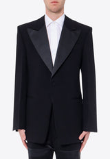 Ferragamo Single-Breasted Tuxedo Blazer Black 142202761935_NERO_Black_29845354