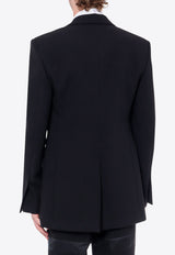 Ferragamo Single-Breasted Tuxedo Blazer Black 142202761935_NERO_Black_29845354