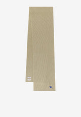 Burberry Embroidered EKD Cashmere Scarf Beige 8085772_B7311_Green_29844200