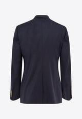 Dolce & Gabbana Double-Breasted Wool Blazer Blue