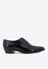 Celine Jude Perforated Oxford Shoes in Polished Leather Black 363123602C_38NO_Black_29850673