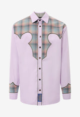 Maison Margiela Madras-Motif Inserts Shirt Purple S67DT0008S43001_375_Purple_29844120