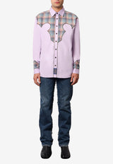 Maison Margiela Madras-Motif Inserts Shirt Purple S67DT0008S43001_375_Purple_29844120
