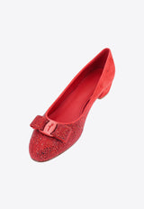 Ferragamo Vara Bow 45 Suede Pumps Red 01F609761507_ROSSO_Red_29847745