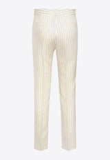 Tom Ford Striped Straight-Leg Pants White PAW558FAX1158_XECBL_White_29847809