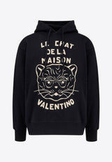 Valentino Chat De La Maison Hooded Sweatshirt Black 7V3MF28NB339RA_Nero/burro_29845228
