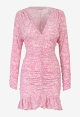 Isabel Marant Lara V-neck Floral Mini Dress Pink RO0058FAA1J02I_40PK_Pink_29843374
