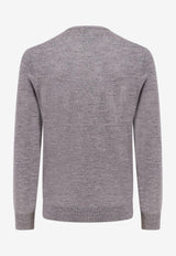 Polo Ralph Lauren Logo Embroidered Wool Sweater Gray 710946143_002_Grey_29846134