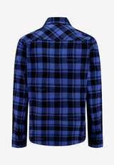 Off-White Plaid Check Long-Sleeved Shirt Blue OMGE030F23FAB001_4800_Blue_29843618