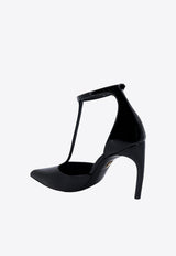 Ferragamo Odette 85 Patent Leather T-strap Pumps Black 01H549769281_NERO_Black_29840693
