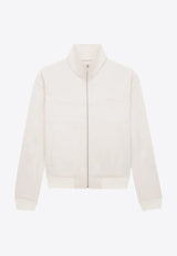 Saint Laurent Satin Jacket with Logo-Embroidery 779952Y3G36_9601_Cream_30632706