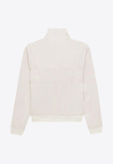 Saint Laurent Satin Jacket with Logo-Embroidery 779952Y3G36_9601_Cream_30632706