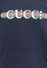 Gucci Logo Print Hooded Sweatshirt Blue 788771XJG59_4735_Blue_29851452
