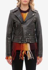 Golden Goose DB Distressed Leather Biker Jacket Black GWP00848P000647_90100_Black_29856795