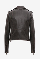 Golden Goose DB Distressed Leather Biker Jacket Black GWP00848P000647_90100_Black_29856795